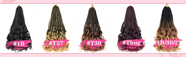 Synthetic Curl Crochet Hair Braids Goddess Box Braids Crochet Hair Pre Looped Pre twisted Crochet Box Braids with Curly Ends - Vogue Vista UK