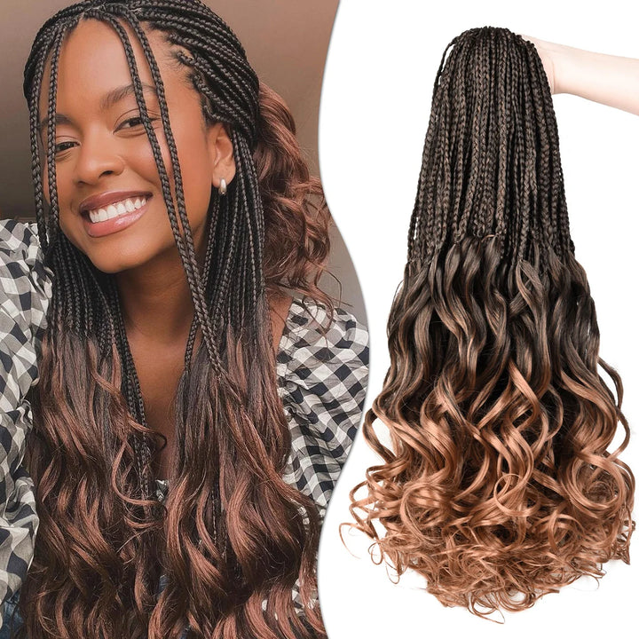 Synthetic Curl Crochet Hair Braids Goddess Box Braids Crochet Hair Pre Looped Pre twisted Crochet Box Braids with Curly Ends - Vogue Vista UK
