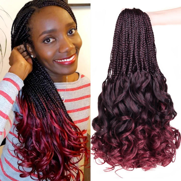 Synthetic Curl Crochet Hair Braids Goddess Box Braids Crochet Hair Pre Looped Pre twisted Crochet Box Braids with Curly Ends - Vogue Vista UK