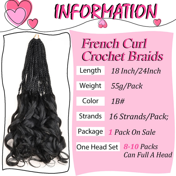 Synthetic Curl Crochet Hair Braids Goddess Box Braids Crochet Hair Pre Looped Pre twisted Crochet Box Braids with Curly Ends - Vogue Vista UK