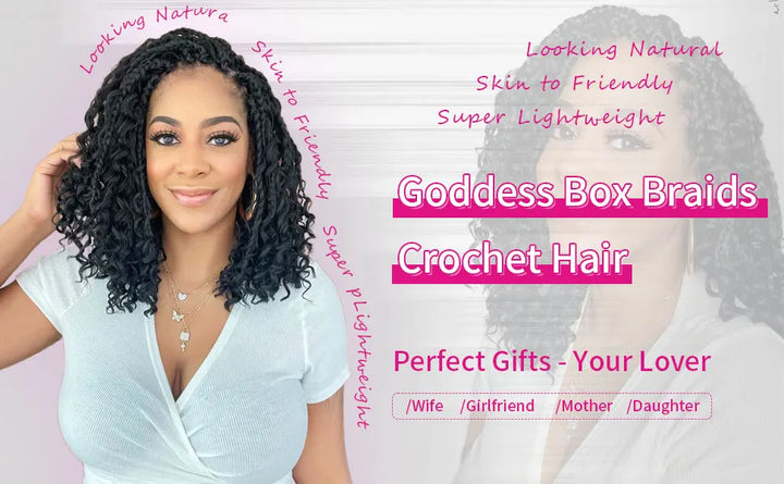 Goddess Box Braids Crochet Hair Bohomian Box Braids synthetic Crochet Hair for Black Women, Pre-Looped Crochet Braids - Vogue Vista UK