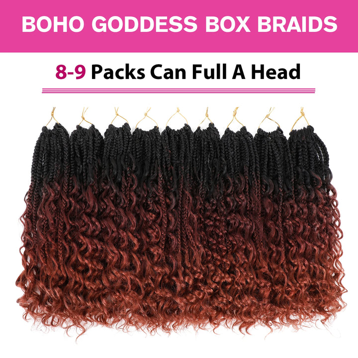 Goddess Box Braids Crochet Hair Bohomian Box Braids synthetic Crochet Hair for Black Women, Pre-Looped Crochet Braids - Vogue Vista UK