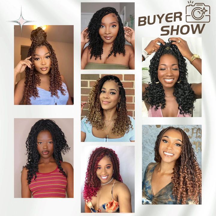 Goddess Box Braids Crochet Hair Bohomian Box Braids synthetic Crochet Hair for Black Women, Pre-Looped Crochet Braids - Vogue Vista UK