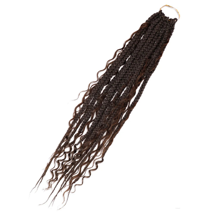 24 inch Goddess Pre Stretched Synthetic Braiding Hair Crochet Hair for Women Crochet Box Braids Pre-looped Boho Box Braids - Vogue Vista UK