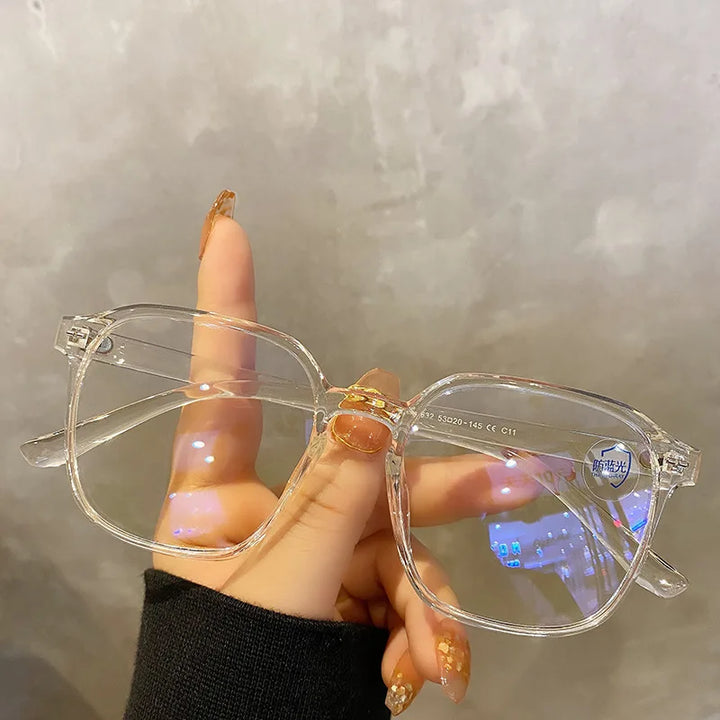 Square polygon Frame Plain glasses blue membrane Glasses all can match Men Women Fashion glasses lenses Blocking Glasses Eyewear - Vogue Vista UK