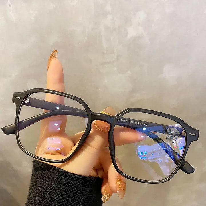 Square polygon Frame Plain glasses blue membrane Glasses all can match Men Women Fashion glasses lenses Blocking Glasses Eyewear - Vogue Vista UK
