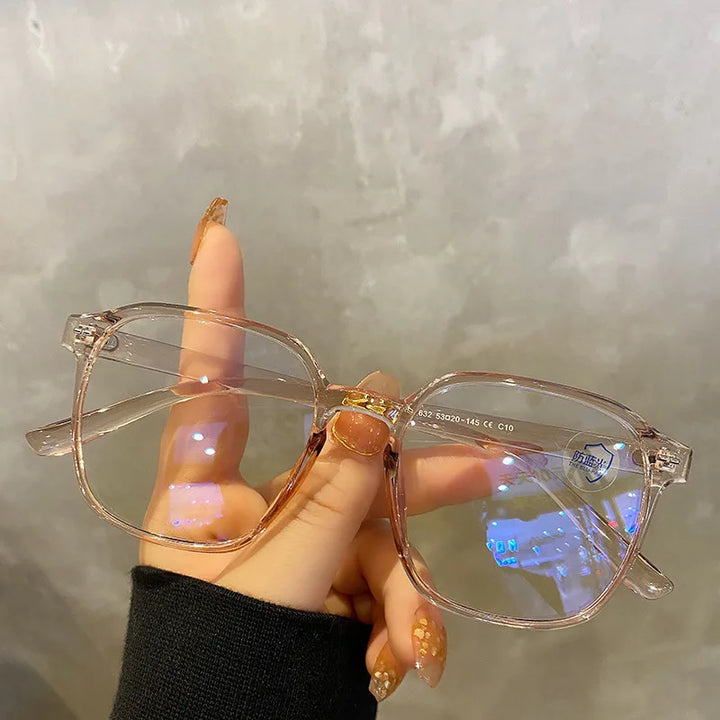 Square polygon Frame Plain glasses blue membrane Glasses all can match Men Women Fashion glasses lenses Blocking Glasses Eyewear - Vogue Vista UK