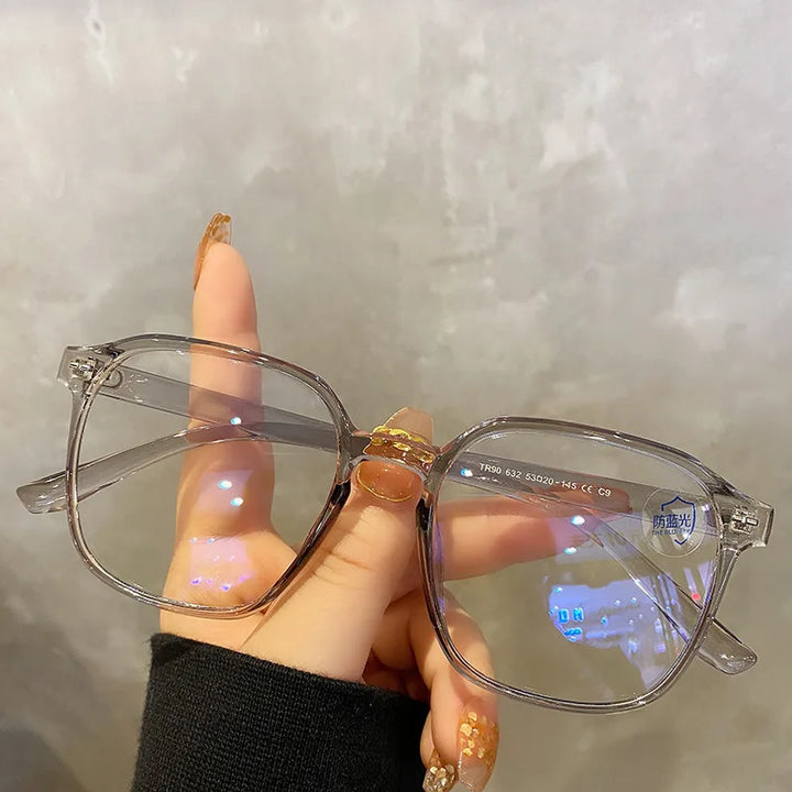 Square polygon Frame Plain glasses blue membrane Glasses all can match Men Women Fashion glasses lenses Blocking Glasses Eyewear - Vogue Vista UK