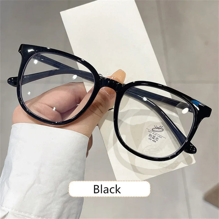 Retro Square Glasses Ultra-light Transparent Frame Eyewear Anti-blue Light Flat Glasses Korean Popular Decoration Eyeglasses - Vogue Vista UK