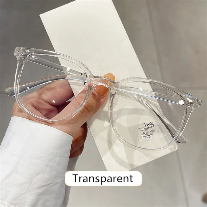 Retro Square Glasses Ultra-light Transparent Frame Eyewear Anti-blue Light Flat Glasses Korean Popular Decoration Eyeglasses - Vogue Vista UK