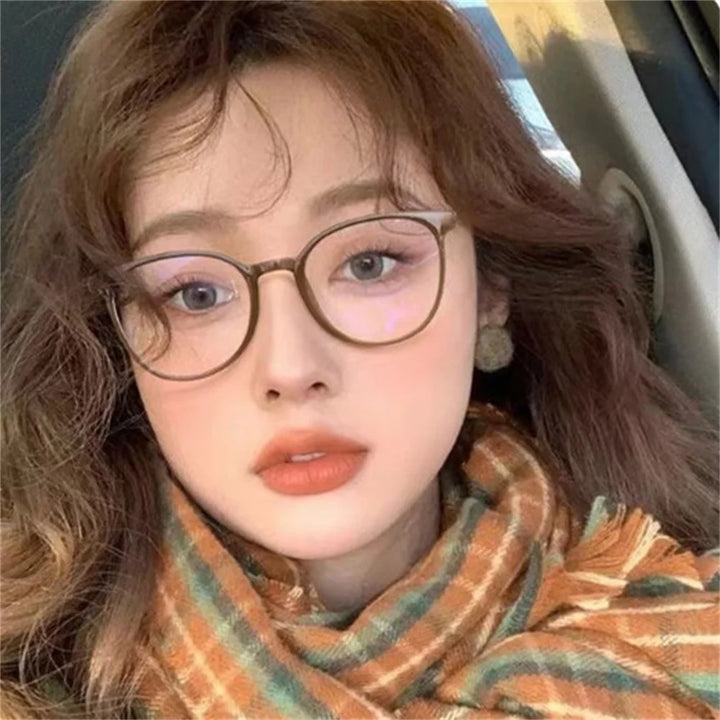 Retro Square Glasses Ultra-light Transparent Frame Eyewear Anti-blue Light Flat Glasses Korean Popular Decoration Eyeglasses - Vogue Vista UK