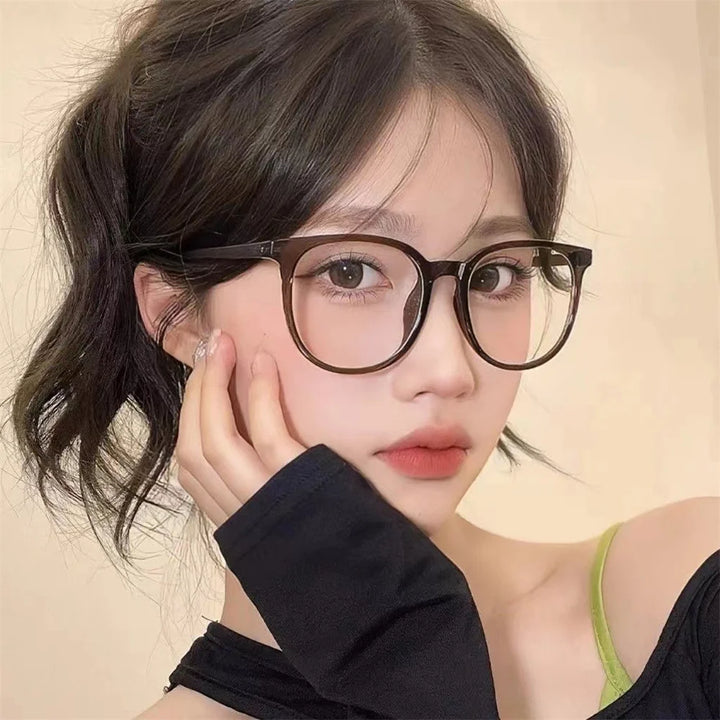 Retro Square Glasses Ultra-light Transparent Frame Eyewear Anti-blue Light Flat Glasses Korean Popular Decoration Eyeglasses - Vogue Vista UK