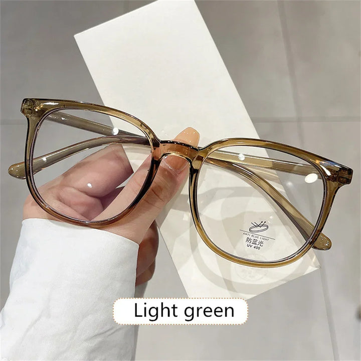 Retro Square Glasses Ultra-light Transparent Frame Eyewear Anti-blue Light Flat Glasses Korean Popular Decoration Eyeglasses - Vogue Vista UK
