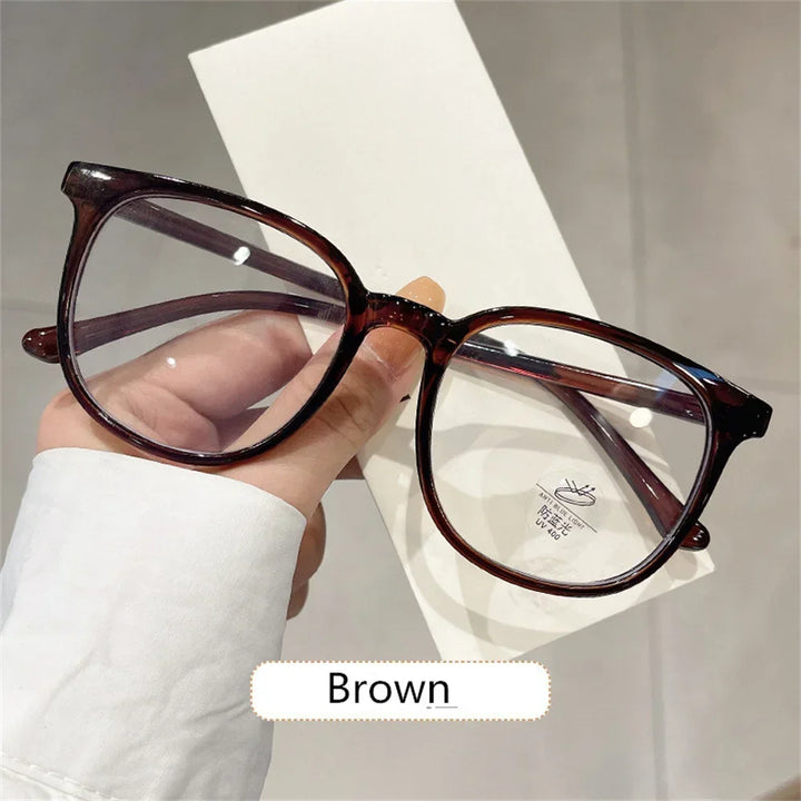 Retro Square Glasses Ultra-light Transparent Frame Eyewear Anti-blue Light Flat Glasses Korean Popular Decoration Eyeglasses - Vogue Vista UK