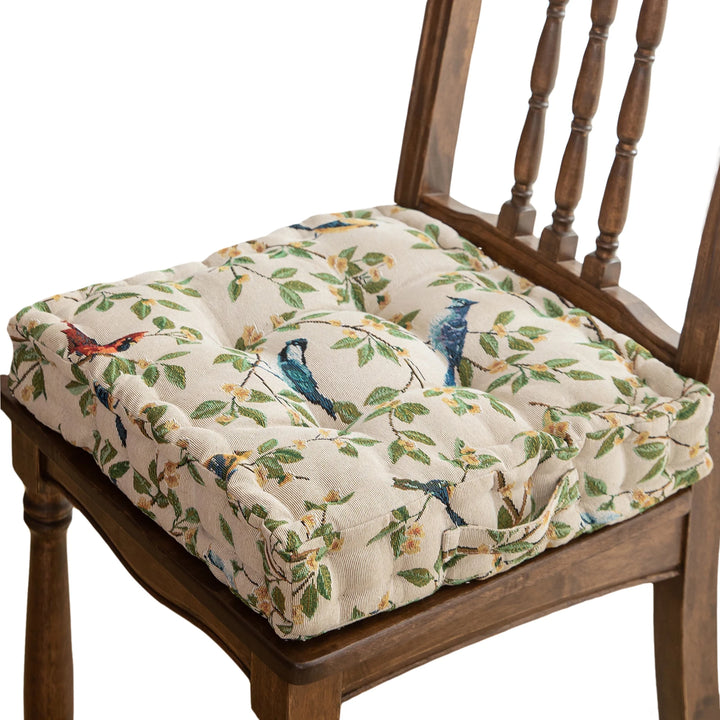 Dutch Velvet Thickened Chair Cushion Armchair Booster Cushion Seat Pad Jacquard Seat Riser Cushion for Chair Floor with Handles - Vogue Vista UK