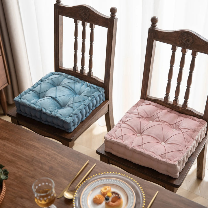 Dutch Velvet Thickened Chair Cushion Armchair Booster Cushion Seat Pad Jacquard Seat Riser Cushion for Chair Floor with Handles - Vogue Vista UK