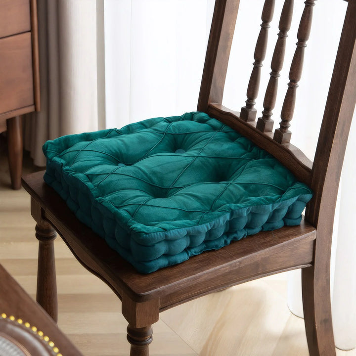 Dutch Velvet Thickened Chair Cushion Armchair Booster Cushion Seat Pad Jacquard Seat Riser Cushion for Chair Floor with Handles - Vogue Vista UK