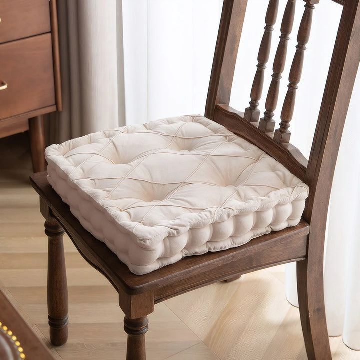 Dutch Velvet Thickened Chair Cushion Armchair Booster Cushion Seat Pad Jacquard Seat Riser Cushion for Chair Floor with Handles - Vogue Vista UK
