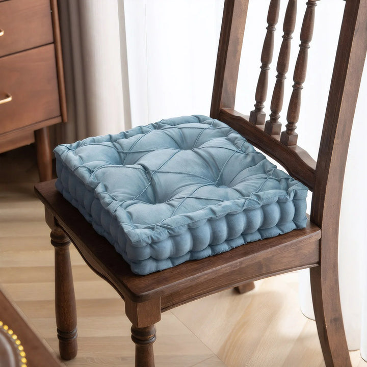 Dutch Velvet Thickened Chair Cushion Armchair Booster Cushion Seat Pad Jacquard Seat Riser Cushion for Chair Floor with Handles - Vogue Vista UK