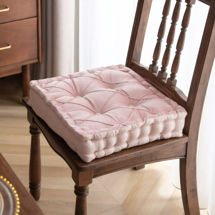 Dutch Velvet Thickened Chair Cushion Armchair Booster Cushion Seat Pad Jacquard Seat Riser Cushion for Chair Floor with Handles - Vogue Vista UK