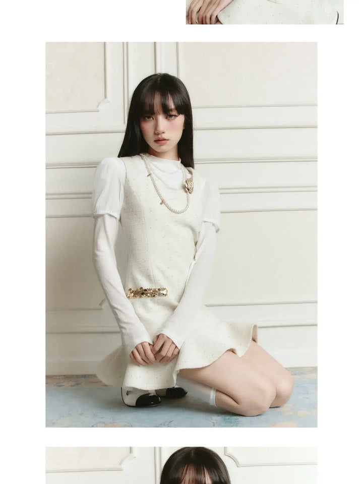 Autumn Women Clothing High end Socialite Temperament Cloak Camisole Dress Set Slimming Short Dress Two Piece Sets Women Outfits - Vogue Vista UK