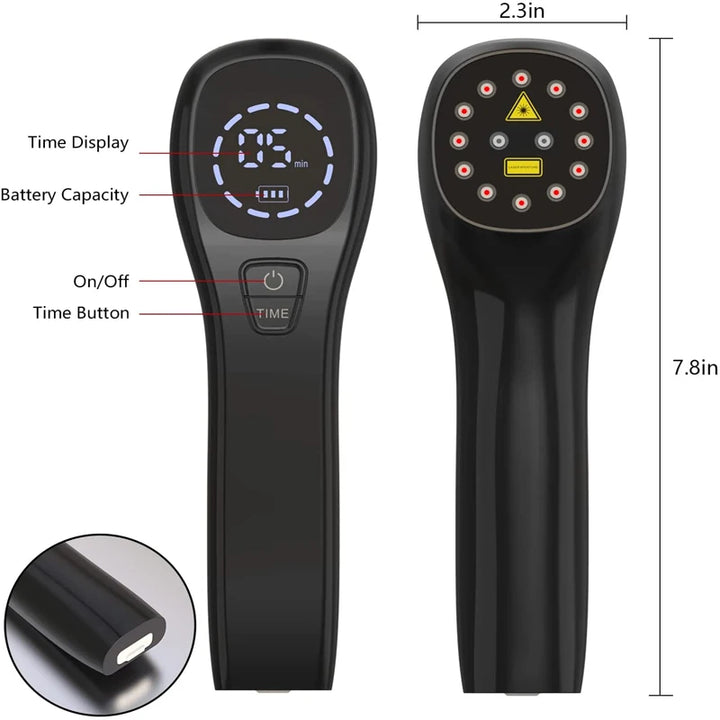 KTS 2X808nm Laser Therapy Device for Body Pain Relief Keen Pain Shoulder Sport Injuries Arthritis For Human Pet Wounds Healing - Vogue Vista UK