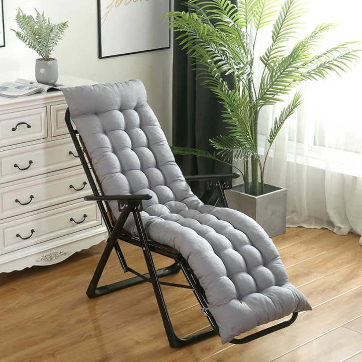 10CM Thick Premium Outdoor Sun Lounger Cushion Pad ,UV Resistant Non-Slip Polyester Fabric with Hip Support Design, Grey - Vogue Vista UK