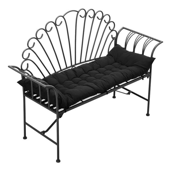 125cm Thick Soft Comfortable Chaise Lounge Chair Cushion, Black - Vogue Vista UK