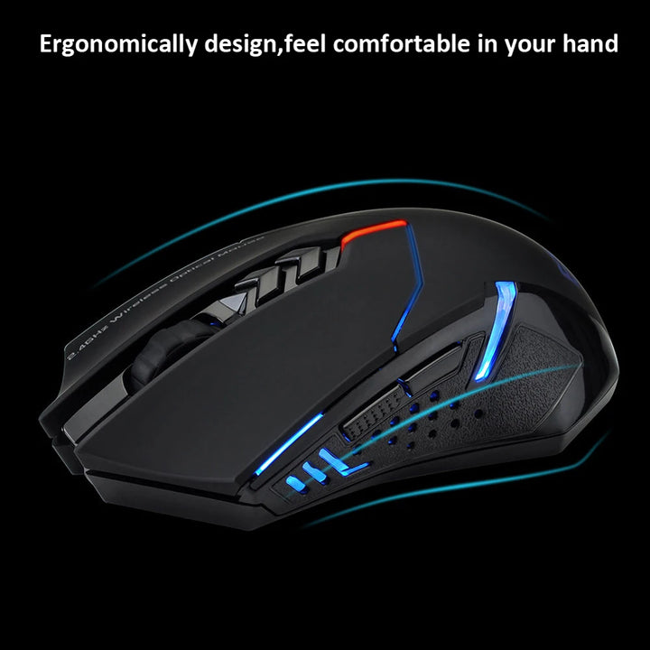 2.4GHz Wireless Mouse Optical Mice with USB Receiver 7 Buttons Gamer Mice Ergonomic Mice for Computer Laptop Accessories - Vogue Vista UK