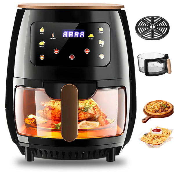 Air Fryer, 6QT Airfryer Viewing Window Cooker Digital Display 6 Cooking Presets - Vogue Vista UK