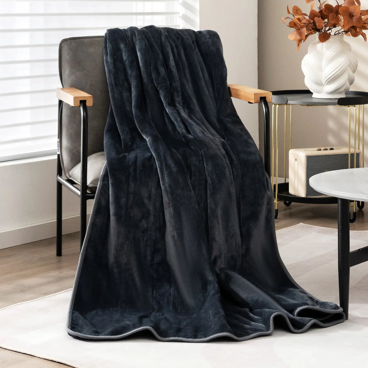 GOFLAME 180 x 130 cm Electric Heated Blanket Throw, Soft Fast Heating Blanket w/9 Heat Settings - Vogue Vista UK