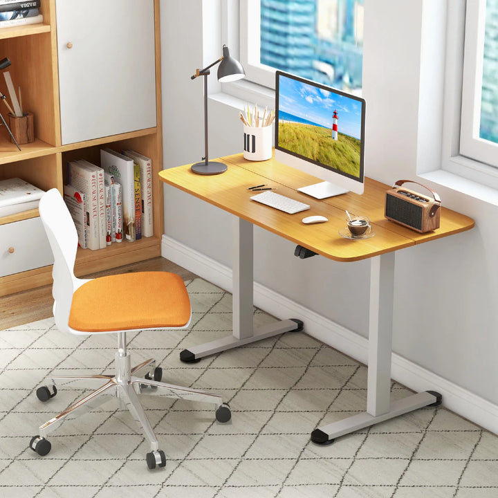 GOFLAME Electric Standing Desk, Ergonomic Sit Stand Computer Desk, Built-in Cable Management Hole, Button Controller - Vogue Vista UK