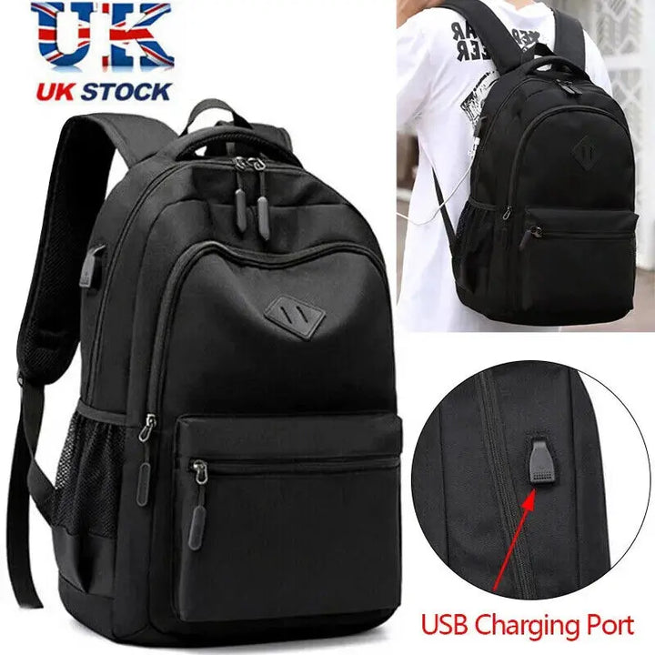 Men Women Boys Laptop Backpack Waterproof Large Mens Rucksack Travel School Bag - Vogue Vista UK