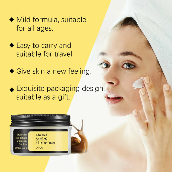 OUHOE Advanced Snail 92 All In One Cream - Deep Moisturize, Anti - aging, Light Texture, Travel - friendly, Gift - suitable - Vogue Vista UK