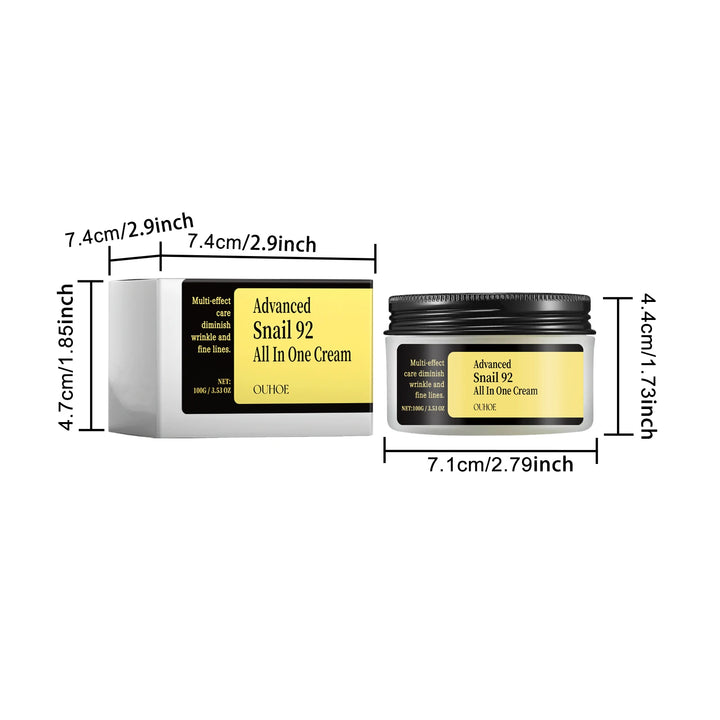 OUHOE Advanced Snail 92 All In One Cream - Deep Moisturize, Anti - aging, Light Texture, Travel - friendly, Gift - suitable - Vogue Vista UK