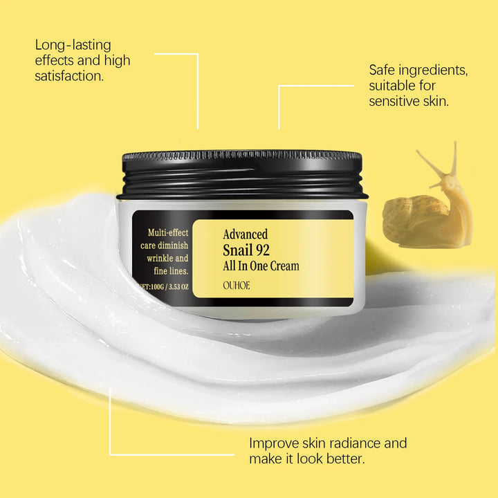 OUHOE Advanced Snail 92 All In One Cream - Deep Moisturize, Anti - aging, Light Texture, Travel - friendly, Gift - suitable - Vogue Vista UK
