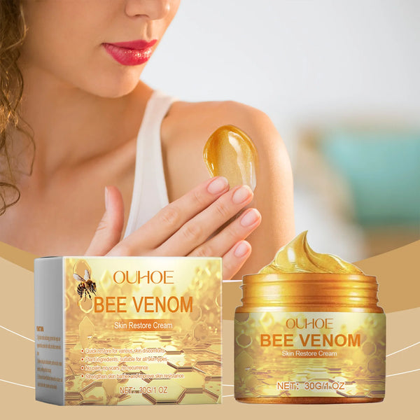 OUHOE Bee Venom Skin Restore Cream - Repair Damaged Skin, Soothe Discomfort, Moisturize, All Skin Types, Anti - aging, Portable - Vogue Vista UK