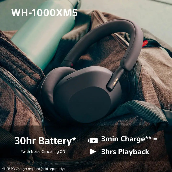 Sony WH-1000XM5 Noise Cancelling Wireless Over-Ear Headphones, Bluetooth, Clear Call Quality, Hi-Res, Up to 30hr Battery Life, Q - Vogue Vista UK