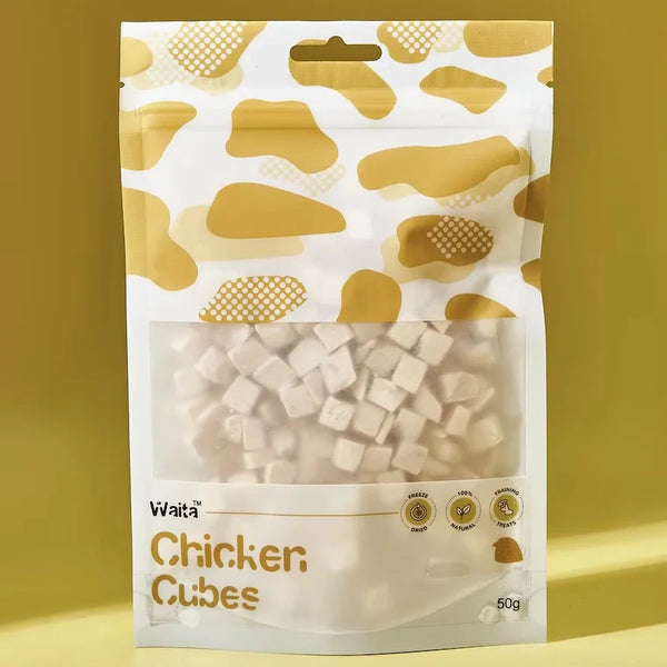 Waita 100% Natural Freeze Dried Chicken Cube 50g - Cat Dog Pet Healthy Treats - Vogue Vista UK