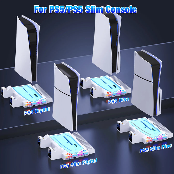 BEBONCOOL S3000 Cooling Vertical Stand For PlayStation 5 Slim DualSense Charger - Vogue Vista UK