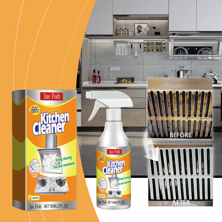 Jue Fish kitchen foam cleaner household kitchen range hood heavy oil stain foam cleaner oil stain - Vogue Vista UK