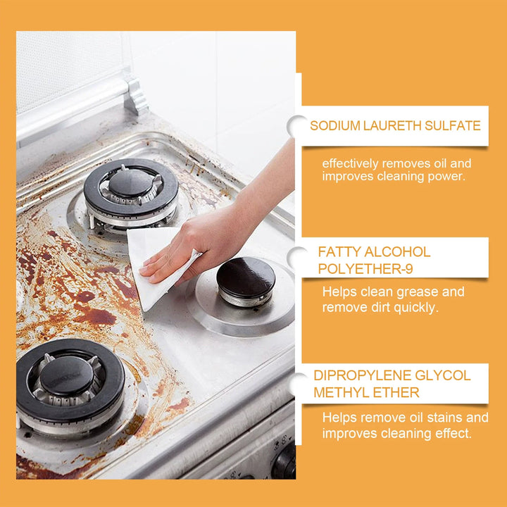 Jue Fish kitchen foam cleaner household kitchen range hood heavy oil stain foam cleaner oil stain - Vogue Vista UK
