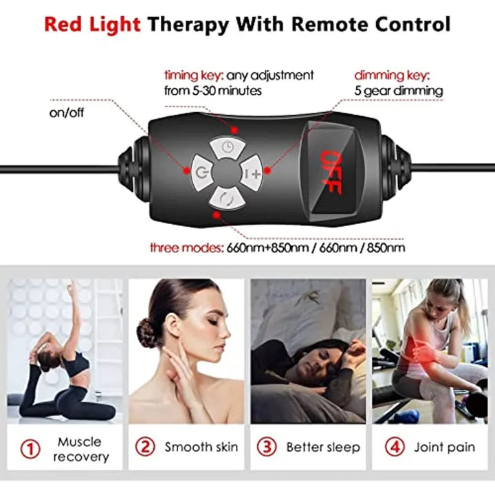 LED Red Light Healthcare Lamp For Full Body Face Near Infrared Light sauna for Joint Muscle Relieve Beauty Health Gadget - Vogue Vista UK