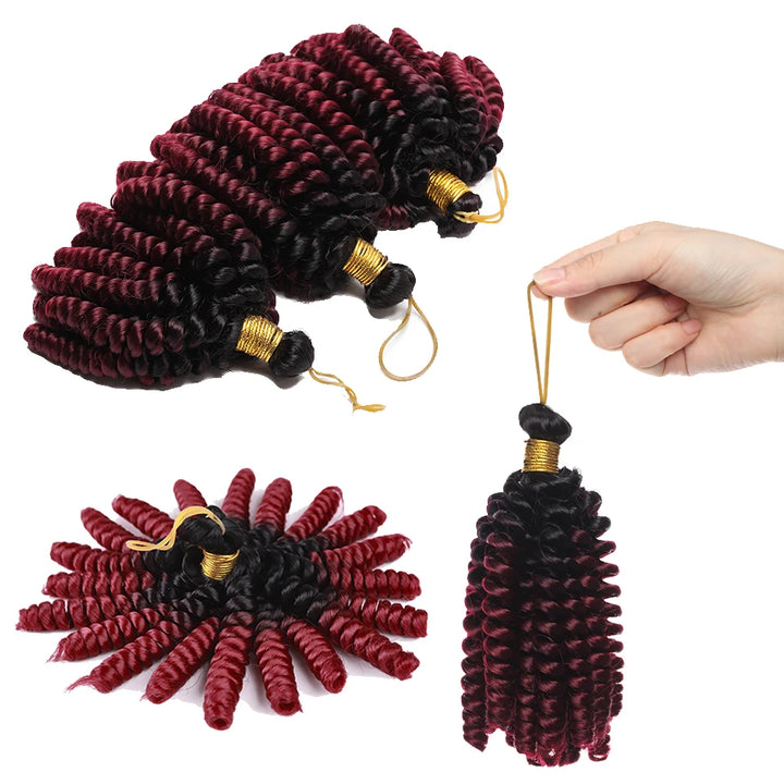 Benehair 6inch Short Jamacican Braids Crochet Hair Synthetic Ombre Black Brown Wine Red Curly Crochet braids for black women - Vogue Vista UK