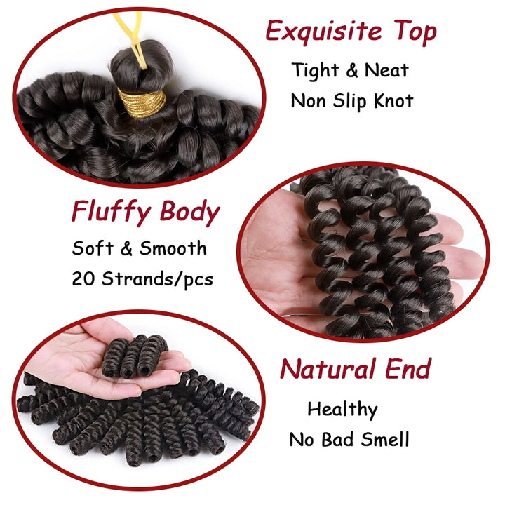 Benehair 6inch Short Jamacican Braids Crochet Hair Synthetic Ombre Black Brown Wine Red Curly Crochet braids for black women - Vogue Vista UK