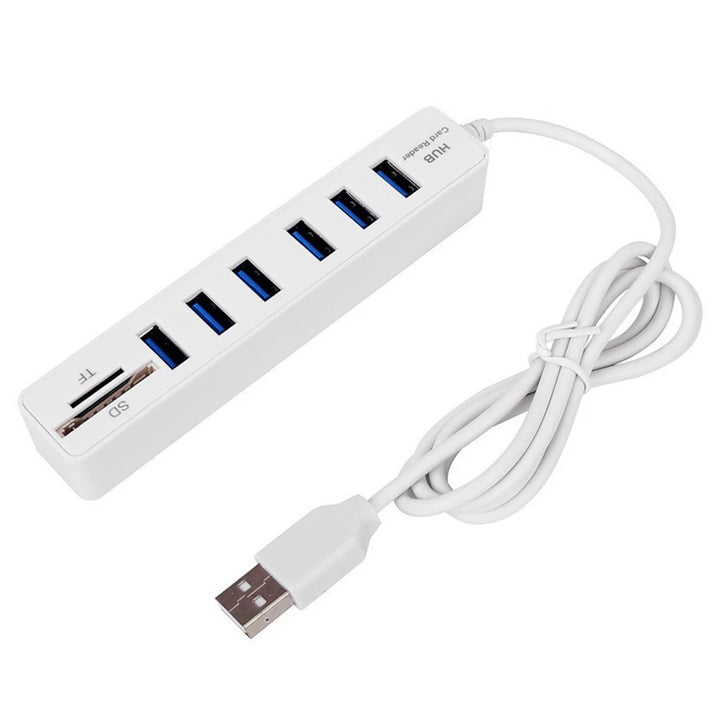 Hub Multi Splitter Port High Speed Transmission USB 6 Port Memory TF Docking Station Plug and Play for Mobile Hard Drive - Vogue Vista UK