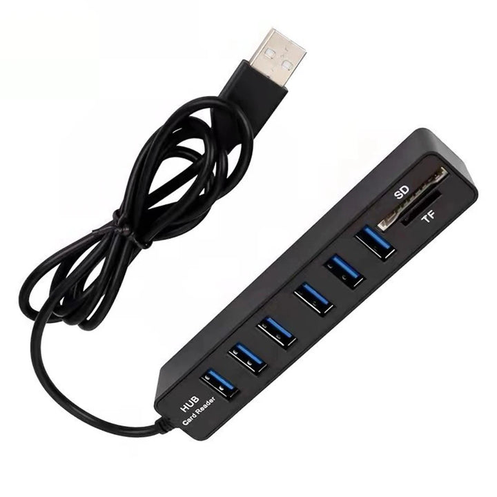 Hub Multi Splitter Port High Speed Transmission USB 6 Port Memory TF Docking Station Plug and Play for Mobile Hard Drive - Vogue Vista UK