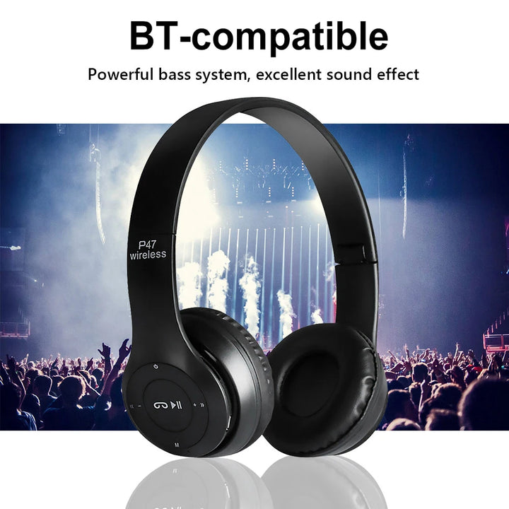 P47 Wireless Over Ear Headset Noise Cancelling Bluetooth-Compatible 5.0 Sports Game Headset Support Hands-Free for Smartphone - Vogue Vista UK