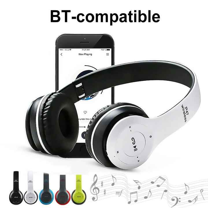 P47 Wireless Over Ear Headset Noise Cancelling Bluetooth-Compatible 5.0 Sports Game Headset Support Hands-Free for Smartphone - Vogue Vista UK