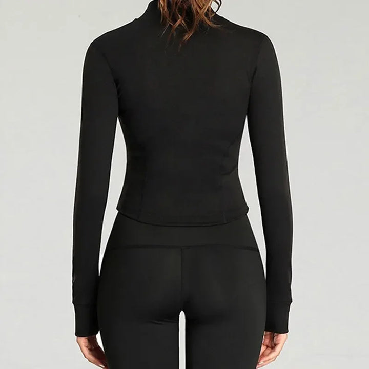Womens Tracksuit Jacket Slim Fit Long Sleeved Fitness Coat Yoga Crop Tops With Thumb Holes Gym Jacket Workout Sweatshirts Baki - Vogue Vista UK